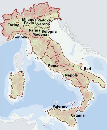 Italy map. Information text coming soon 